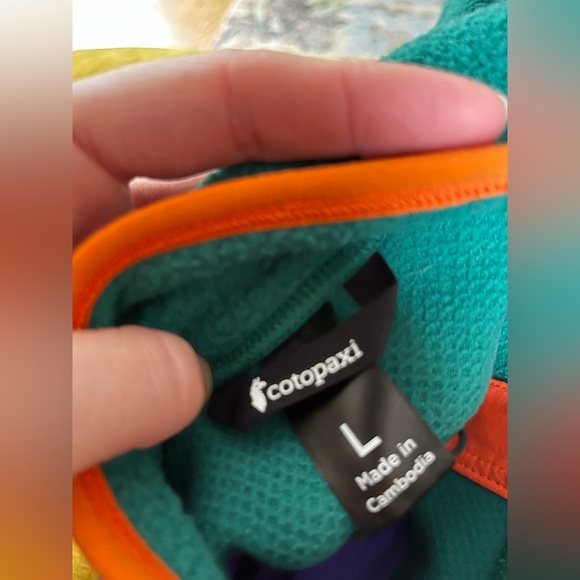 Cotopaxi Kids Fleece Half Zip - Greenery/Amethyst - Picture 3 of 7